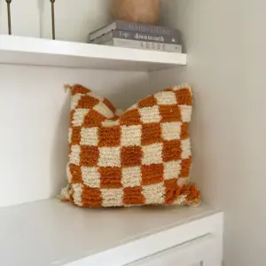 🏡✨ Checkered Beni Ourain Pillow Moroccan Plaid Pillow