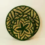 Sage Green Fruit Basket – Handwoven Wicker & Wool Decorative Bowl (3 Sizes)