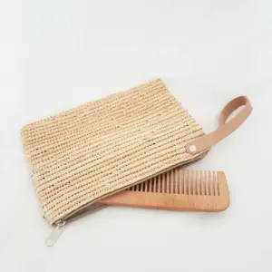 Handwoven Natural Raffia Pouch – Boho Chic Beach Clutch