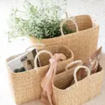 Rectangular woven rush basket - 3 sizes available