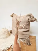 COUSSIN A POMPONS - BEIGE