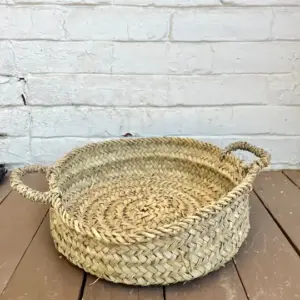 Moroccan Wicker Bag – Handwoven Natural Straw Purse (12″ x 2.5″)