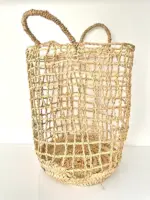 Bohemian Basket – Handwoven Palm Leaf Storage & Decorative Basket
