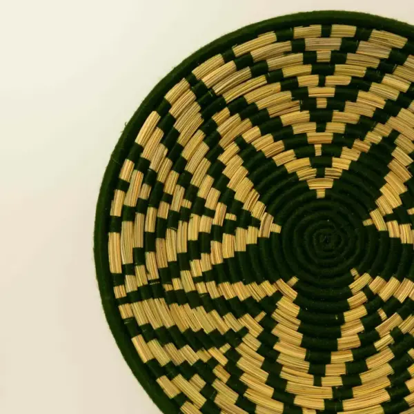 Sage Green Fruit Basket – Handwoven Wicker & Wool Decorative Bowl (3 Sizes)