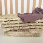 Custom Moroccan Chest – Handwoven Palm Leaf Storage Trunk with Personalized Name