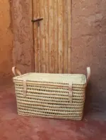 GRANDE MALLE PALMIER & CUIR - Artisanat Marocain