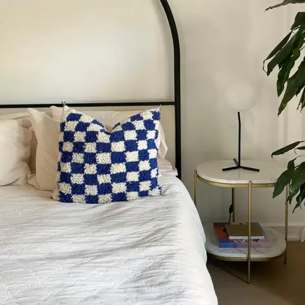 🔷 Beni Ourain Plaid Cushion Color: Cobalt 🔷