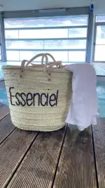 Handwoven Moroccan Shopping Basket – Palm Leaf Market & Beach Tote