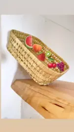 Handwoven Basketball Bread & Fruit Basket – Rustic Kitchen & Dining Decor
