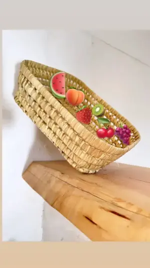 Handwoven Basketball Bread & Fruit Basket – Rustic Kitchen & Dining Decor