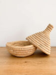 Wicker Tagine Basket – Handwoven Moroccan Decorative Cover (25x21 cm)