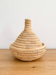 Wicker Tagine Basket – Handwoven Moroccan Decorative Cover (25x21 cm)