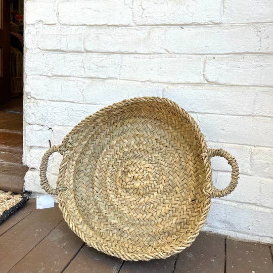 Moroccan Wicker Bag – Handwoven Natural Straw Purse (12″ x 2.5″)