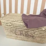 Custom Moroccan Chest – Handwoven Palm Leaf Storage Trunk with Personalized Name
