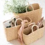 Rectangular woven rush basket - 3 sizes available