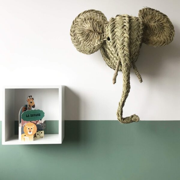 Trophée Animalier Décoratif en Fibres Naturelles | Chambre d’Enfant