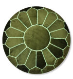 Velvet Pouffe – Neon Green | 55x35 cm Handcrafted Round Ottoman