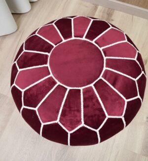 velvet-pouf-bordeaux-and-white