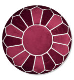 Velvet Pouffe – Full Warm Red | 55x35 cm Handcrafted Round Ottoman