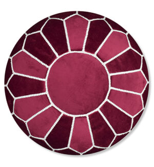 Velvet Pouffe – Full Warm Red | 55x35 cm Handcrafted Round Ottoman