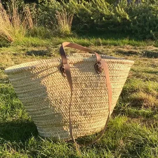 Handmade Moroccan Straw Tote Bag – Chic Summer Basket