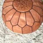 Handmade Moroccan Pouf in Natural Leather – 53 X 30 cm Ottom