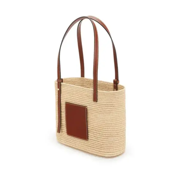Compact Leather Tote Bag with Adjustable Calfskin Handles