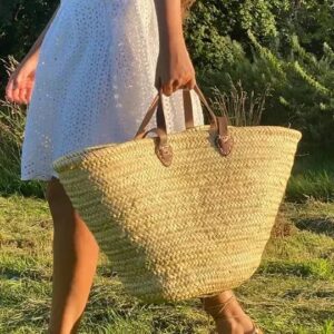 Handmade Moroccan Straw Tote Bag – Chic Summer Basket