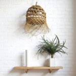 Bohemian Straw Pendant Light – Handwoven Moroccan Lamp Shade (20 × 20 cm)