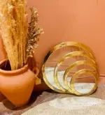 Round Brass Mirror – Wall-Mounted Decorative Mirror in 3 Sizes (S, M, L)