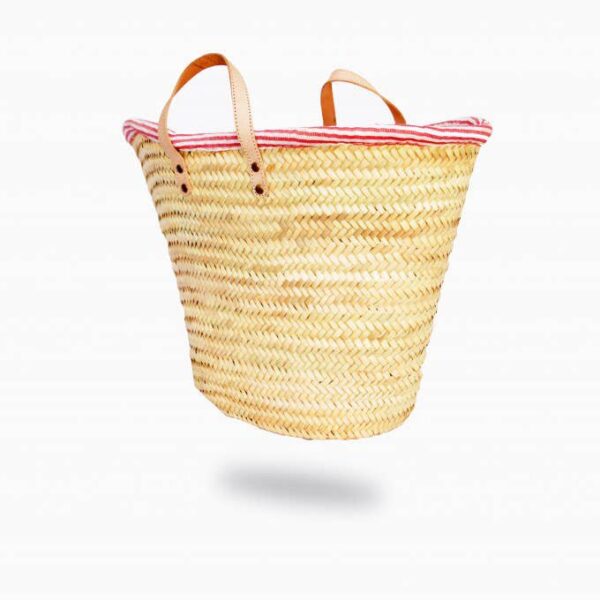 Handwoven Moroccan Palm Picnic Basket – Large Eco-Friendly