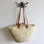 Large French Market Basket – Handwoven Palm Tote Bag