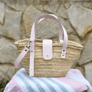 Small Personalized Palm Basket – Cala Model with Flap Closur