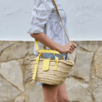 Small Personalized Palm Basket – Cala Model with Flap Closur