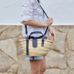 Small Personalized Palm Basket – Cala Model with Flap Closur