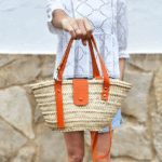 Small Personalized Palm Basket – Cala Model with Flap Closur