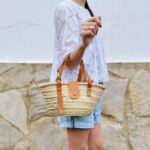 Small Personalized Palm Basket – Cala Model with Flap Closur
