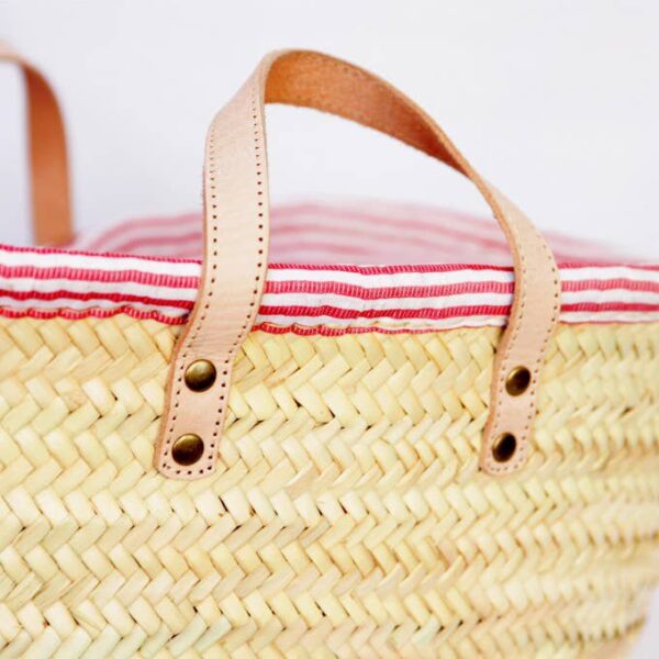 Handwoven Moroccan Palm Picnic Basket – Large Eco-Friendly