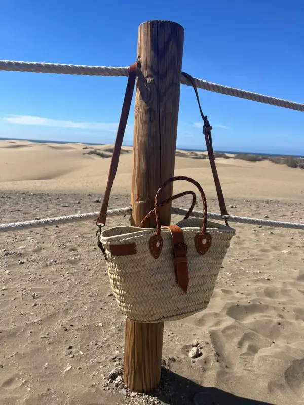 Luxury Personalized Wicker Tote Bag – Handcrafted Leather
