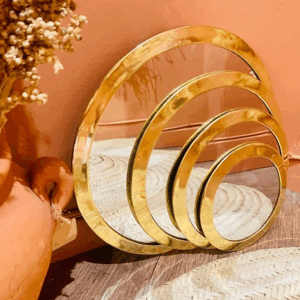 Round Brass Mirror – Wall-Mounted Decorative Mirror in 3 Sizes (S, M, L)