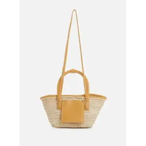 Handmade Moroccan Basket Bag – Woven Palm Tote with Leather