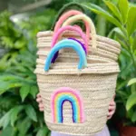 The Full Rainbow Handwoven Basket – Small Size with Vibrant