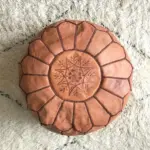 Handmade Moroccan Pouf in Natural Leather – 53 X 30 cm Ottom