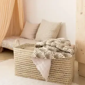 XL Palm Leaf Storage Bag – Handwoven Moroccan Storage Bin with Handles (80 x 35 cm)