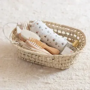 Handwoven Oval Moroccan Palm Basket – Artisan Storage