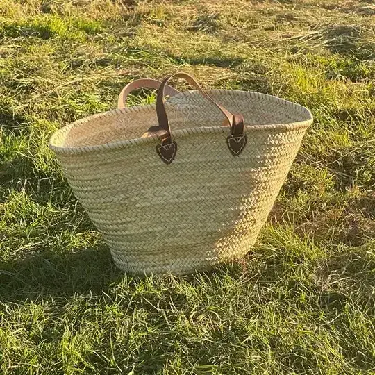 Handmade Moroccan Straw Tote Bag – Chic Summer Basket