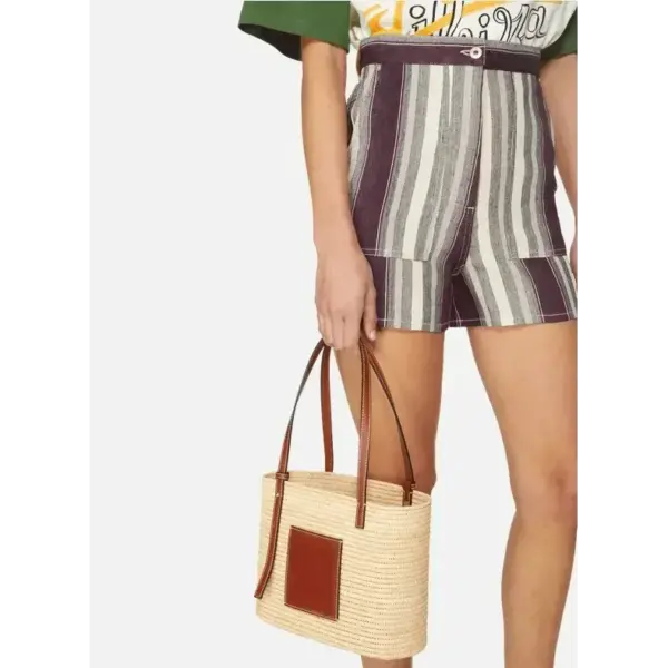 Compact Leather Tote Bag with Adjustable Calfskin Handles