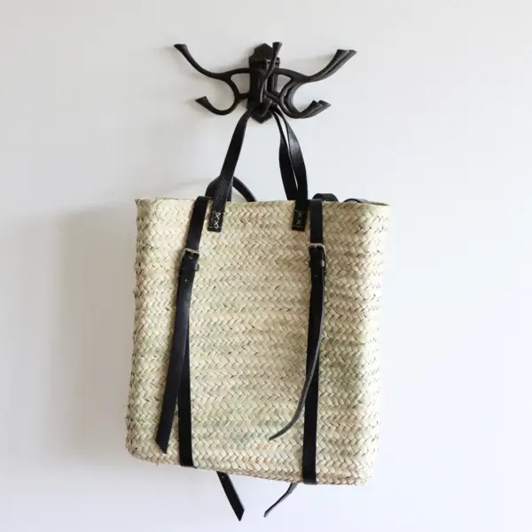 Straw & Leather French Market Backpack – Handwoven