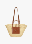 Braided Doum Palm Basket – Handwoven Moroccan Tote with Leather Handles (38×26×13 cm)