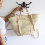 Large French Market Backpack – Handwoven Palm Backpack
